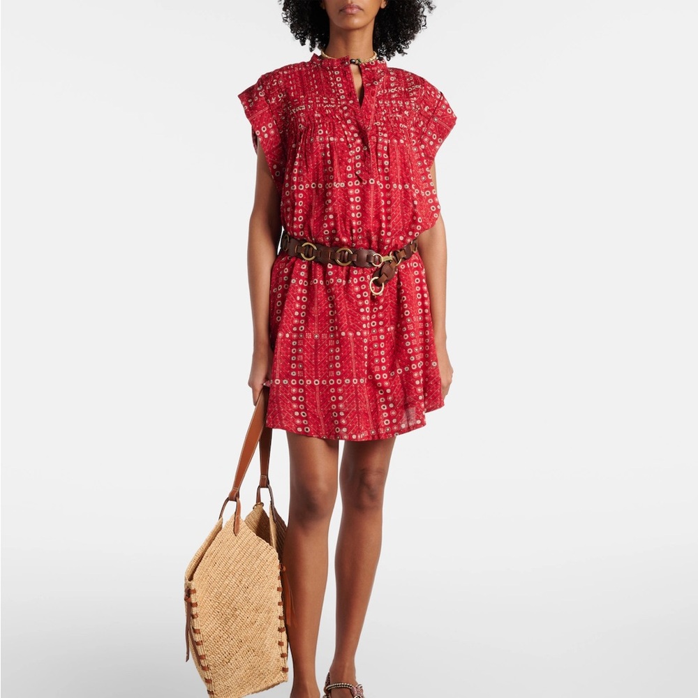 ISABEL MARANT ETOILE Leazali cotton minidress red 34 (xsmall) NWT